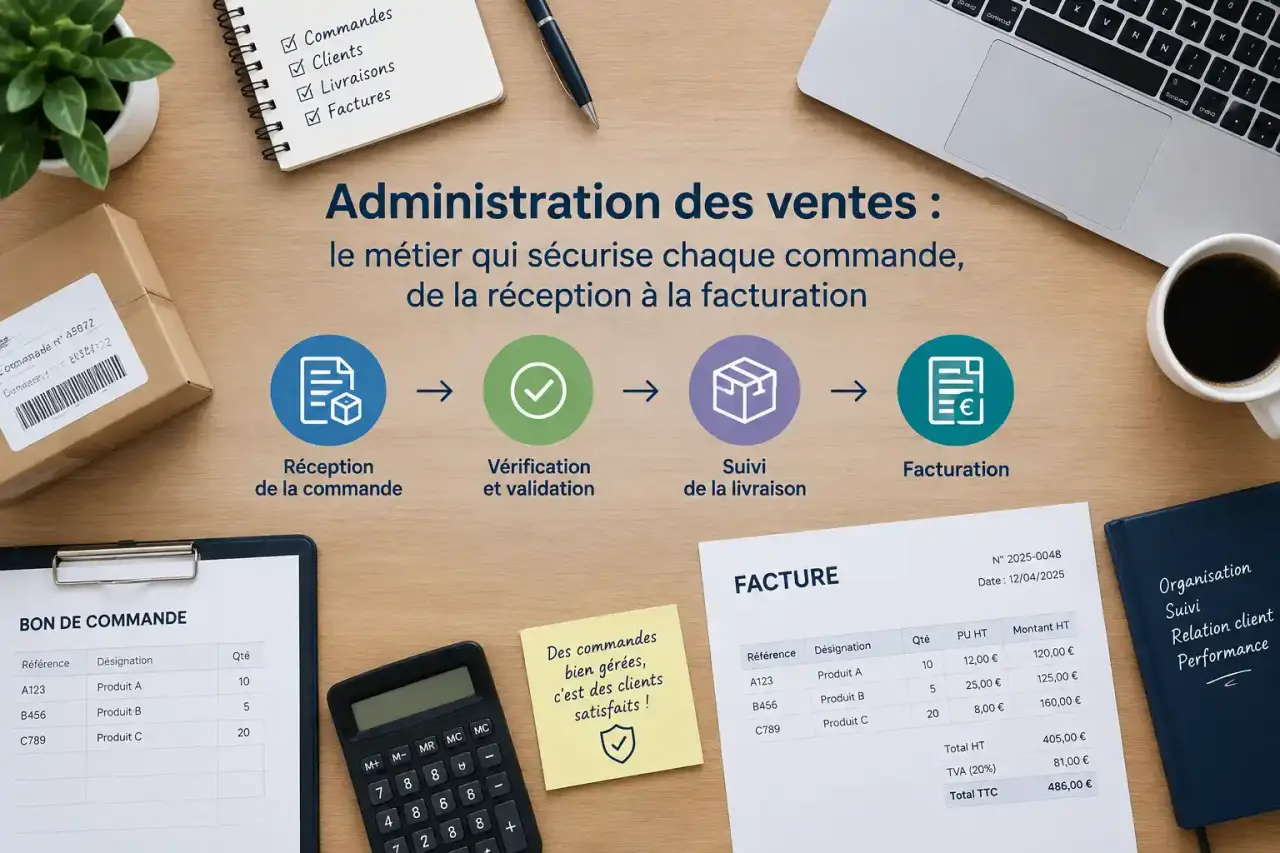 Administration des ventes : le métier qui sécurise chaque commande, de la réception à la facturation