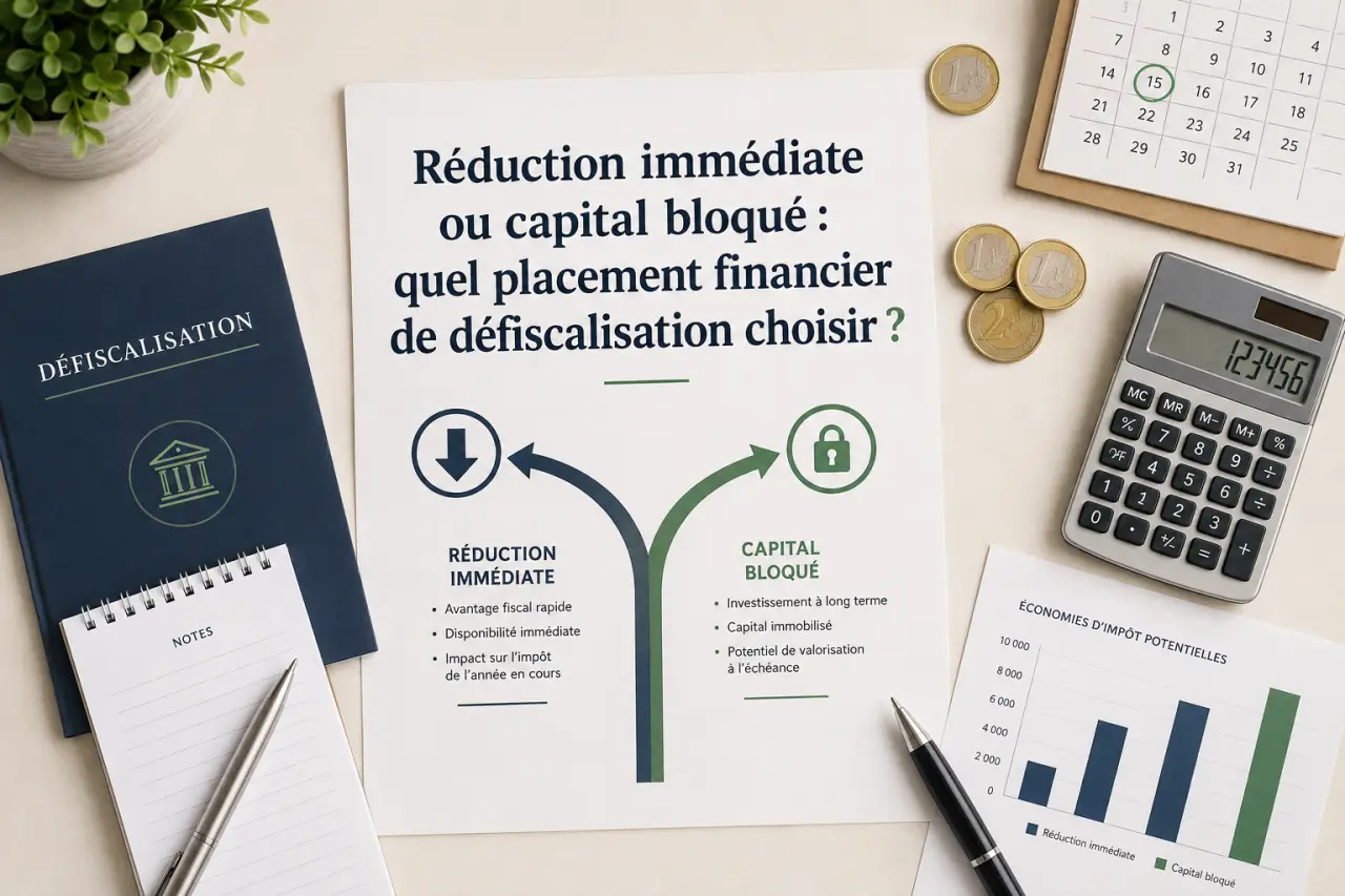 Réduction immédiate ou capital bloqué : quel placement financier de défiscalisation choisir ?