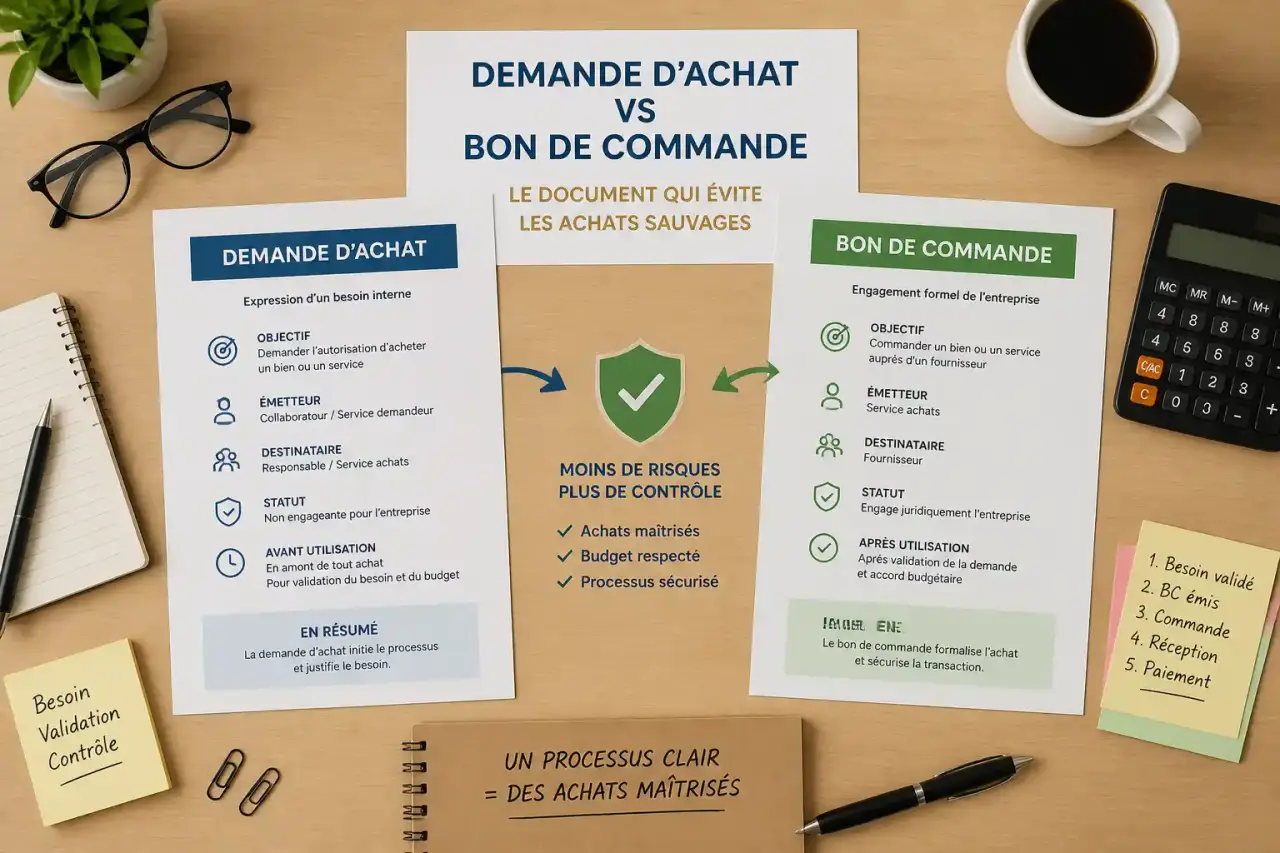 Demande d'achat vs bon de commande : le document qui évite les achats sauvages