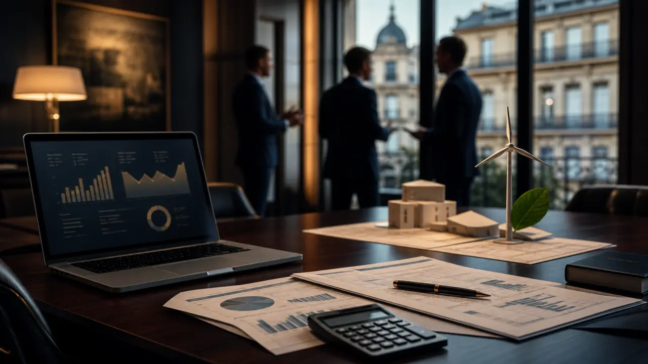 Illustration de la valorisation d'une PME dans un cadre financier élégant