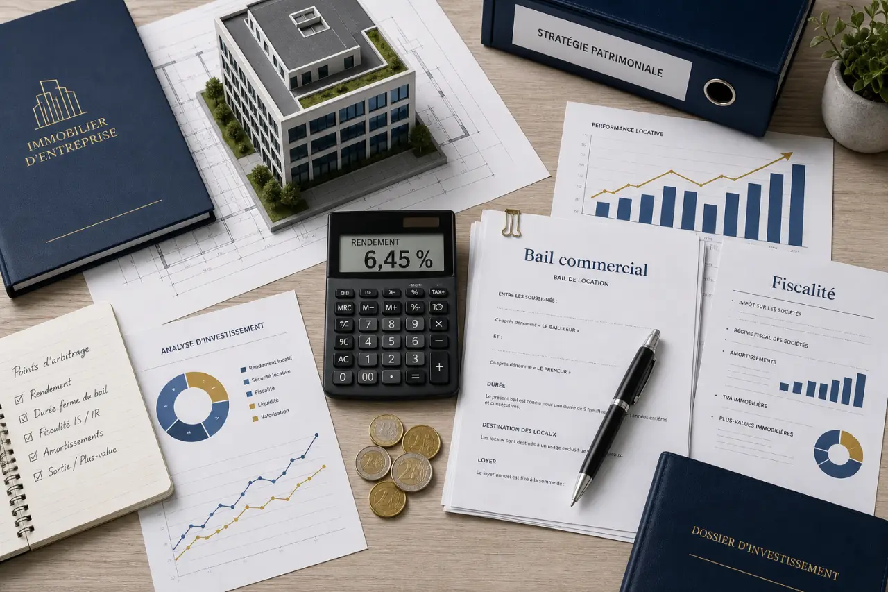 Immobilier d’entreprise en société : rendement, baux longs et fiscalité à arbitrer